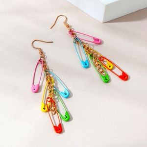 Frosted Safety Pin Earring